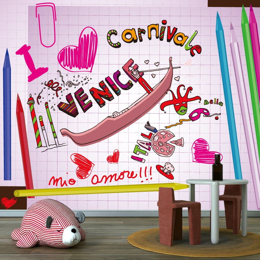 Baby Nursery Peel And Stick Wallpaper - Cartoon Easy to Apply Peel and