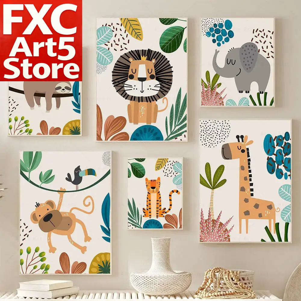 Baby Zebra Nursery - Boho Monkey Lion Giraffe Bird Zebra