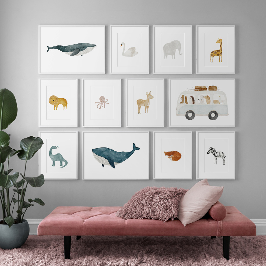 Baby Zebra Nursery - Dinosaur Lion Zebra Giraffe Elephant Fox