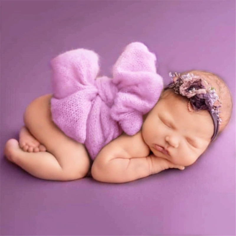 Baby Wrap Stretchy - 2pcs Butterfly Bowknot Pose Belt, Newborn