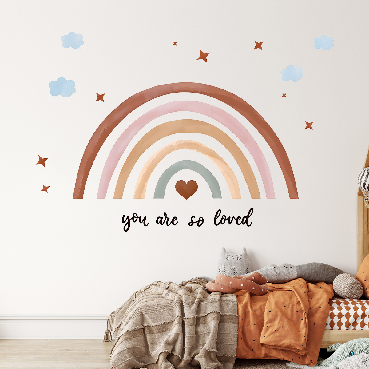 Baby Nursery Peel And Stick Wallpaper - Boho Rainbow Wall Sticker Peel and
