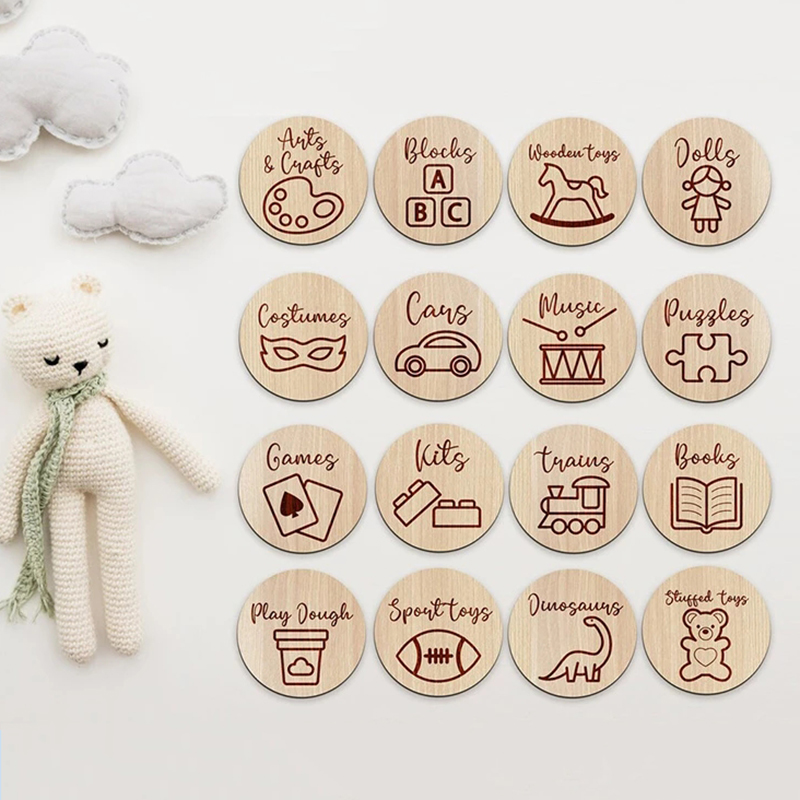 Baby Nursery Things - Wooden Storage Tags Nursery Decor Storage