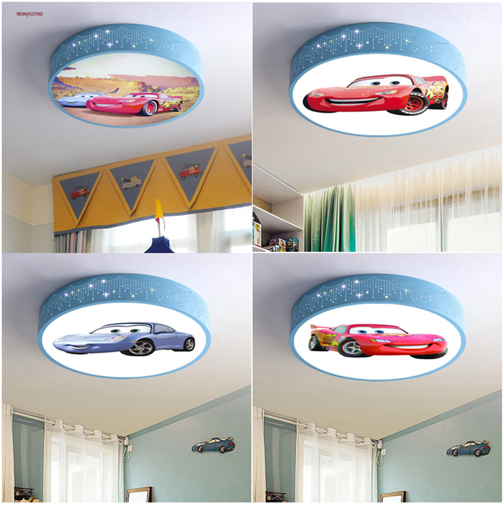 Baby Nursery Ceiling Light - Cartoon Car Round Led Ceiling Lamp