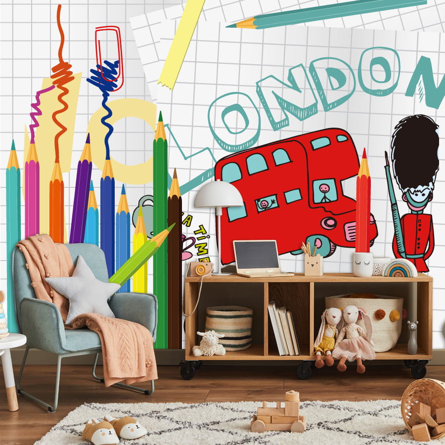 Baby Nursery Peel And Stick Wallpaper - Custom Cartoon Easy to Apply Peel