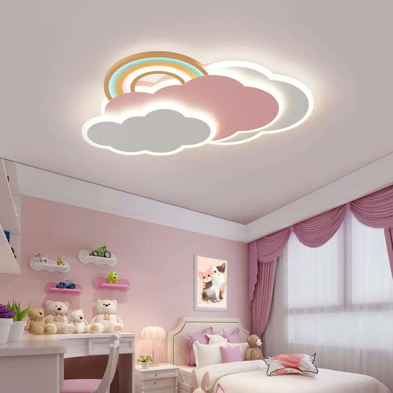 Baby Nursery Ceiling Light - Rainbow Cloud Ceiling Lights Pink Girl