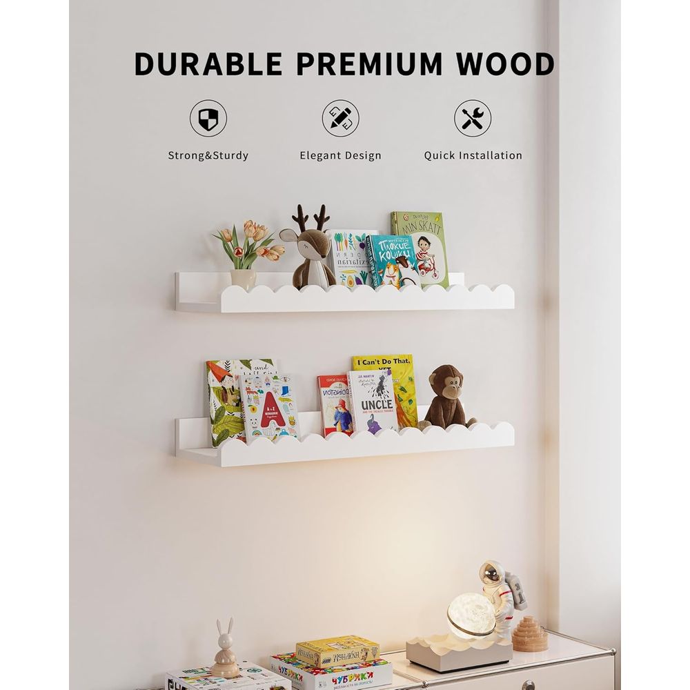 4-Pack White Floating Shelves, - Baby Nursery Floating Shelves review and price