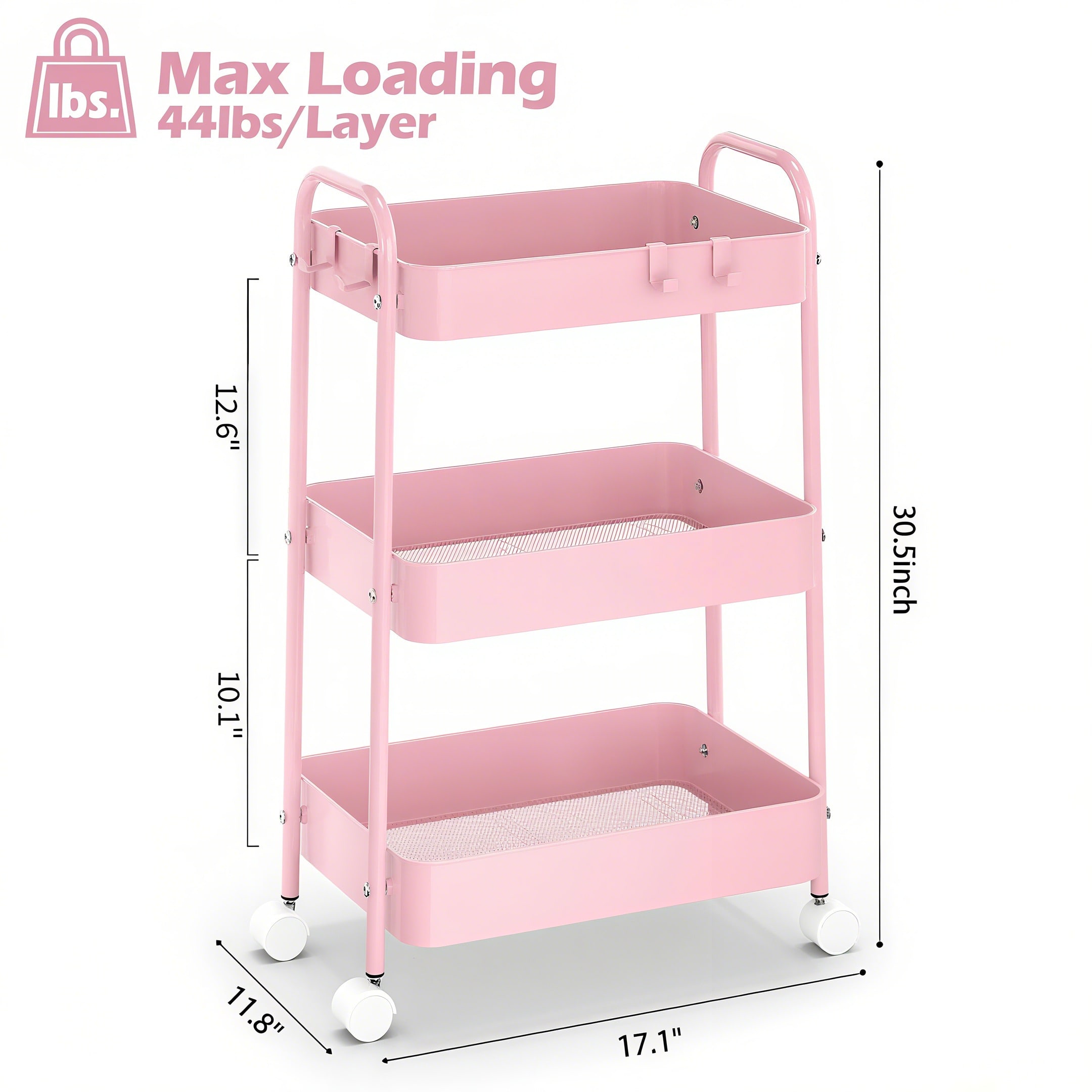 3 Tier Metal Rolling Cart With - Baby Nursery Essentials review and price