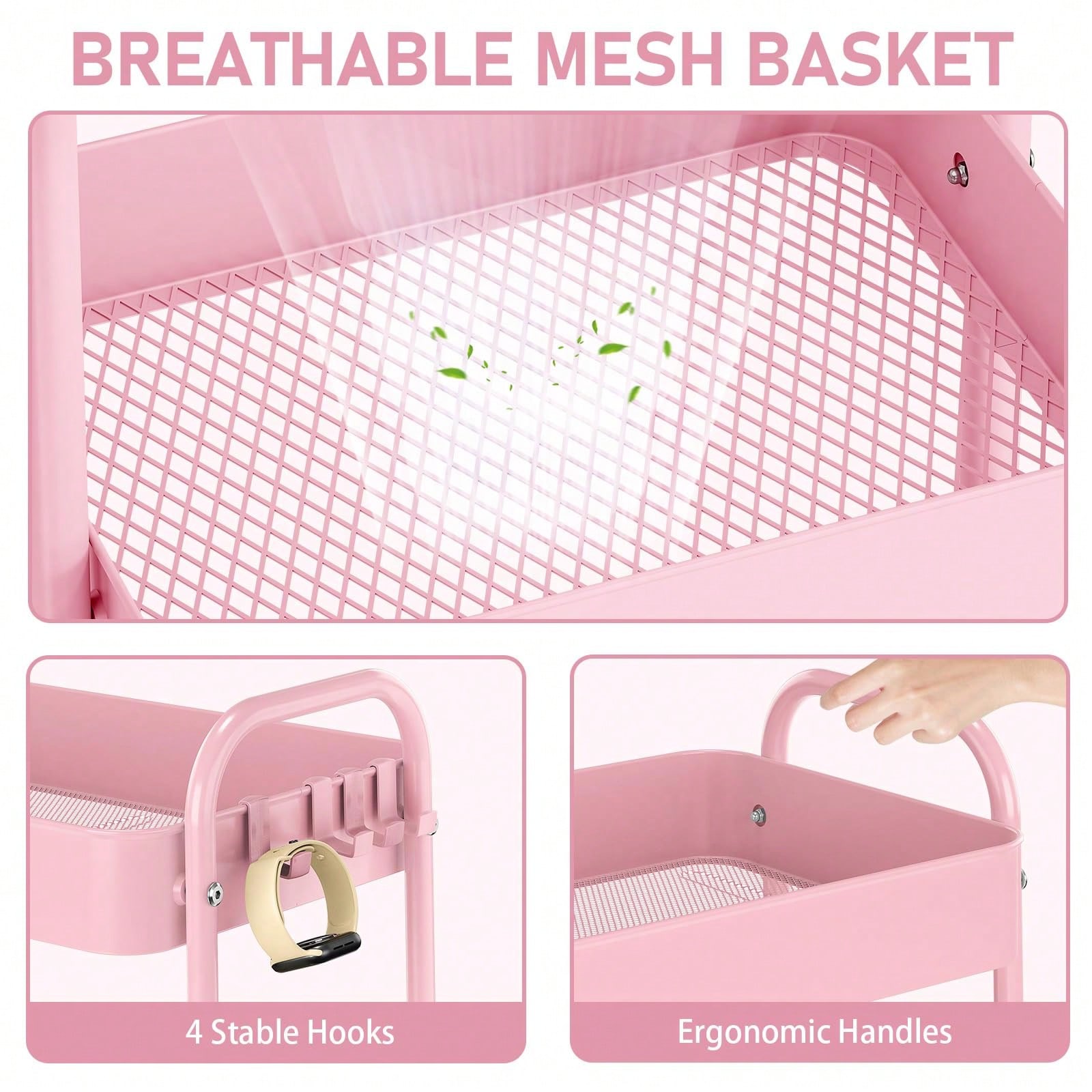 3 Tier Metal Rolling Cart With - Baby Nursery Essentials review and price