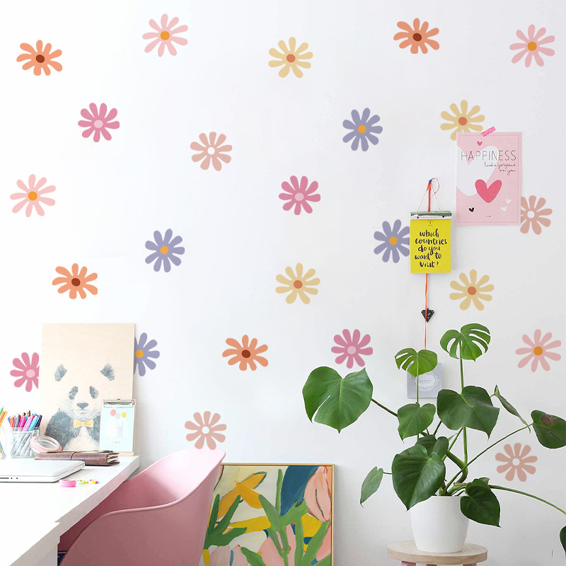 Daisy Floral Wall Stickers Chi - Baby Nursery Peel And Stick Wallpaper review and price