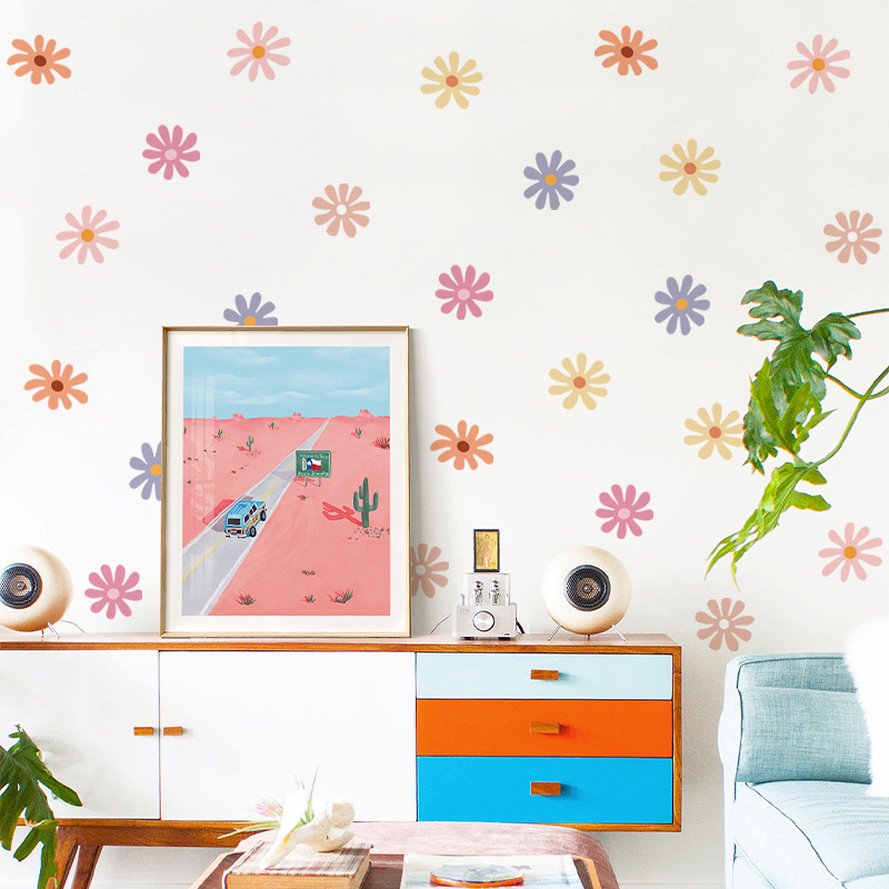 Daisy Floral Wall Stickers Chi - Baby Nursery Peel And Stick Wallpaper review and price