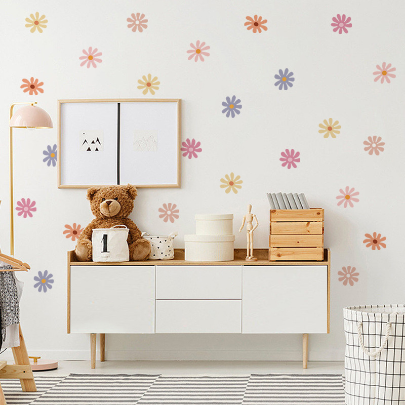 Daisy Floral Wall Stickers Chi - Baby Nursery Peel And Stick Wallpaper review and price