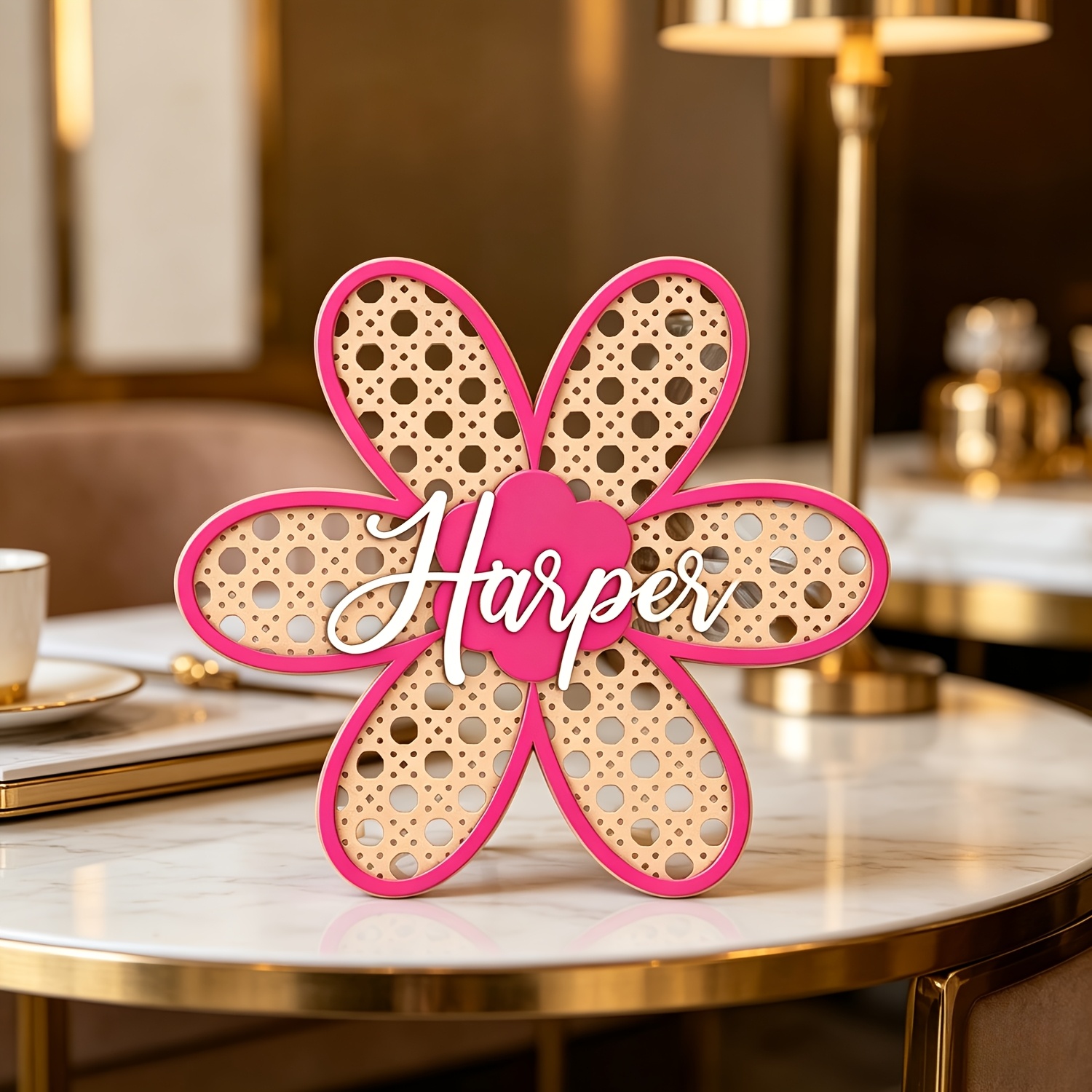 Personalized Boho Rattan Flowe - Baby Nursery Toy review and price