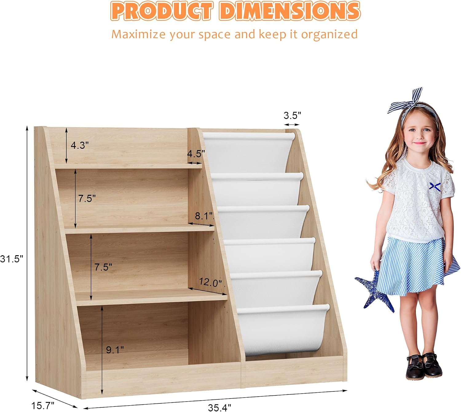 4 Tier Kids Wooden Bookshelf w - Baby Nursery Bookshelf review and price