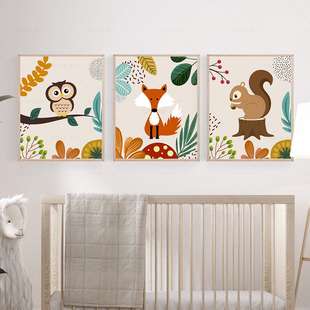 Boho Monkey Lion Giraffe Bird  - Baby Zebra Nursery review and price