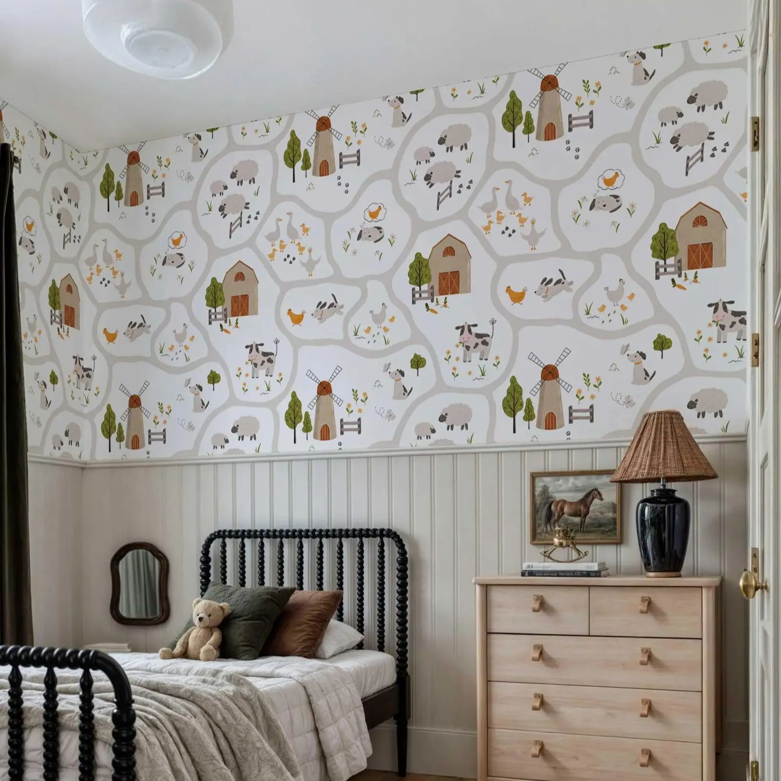 Cute Farm Animals Kids Wallpap - Baby Nursery Peel And Stick Wallpaper review and price