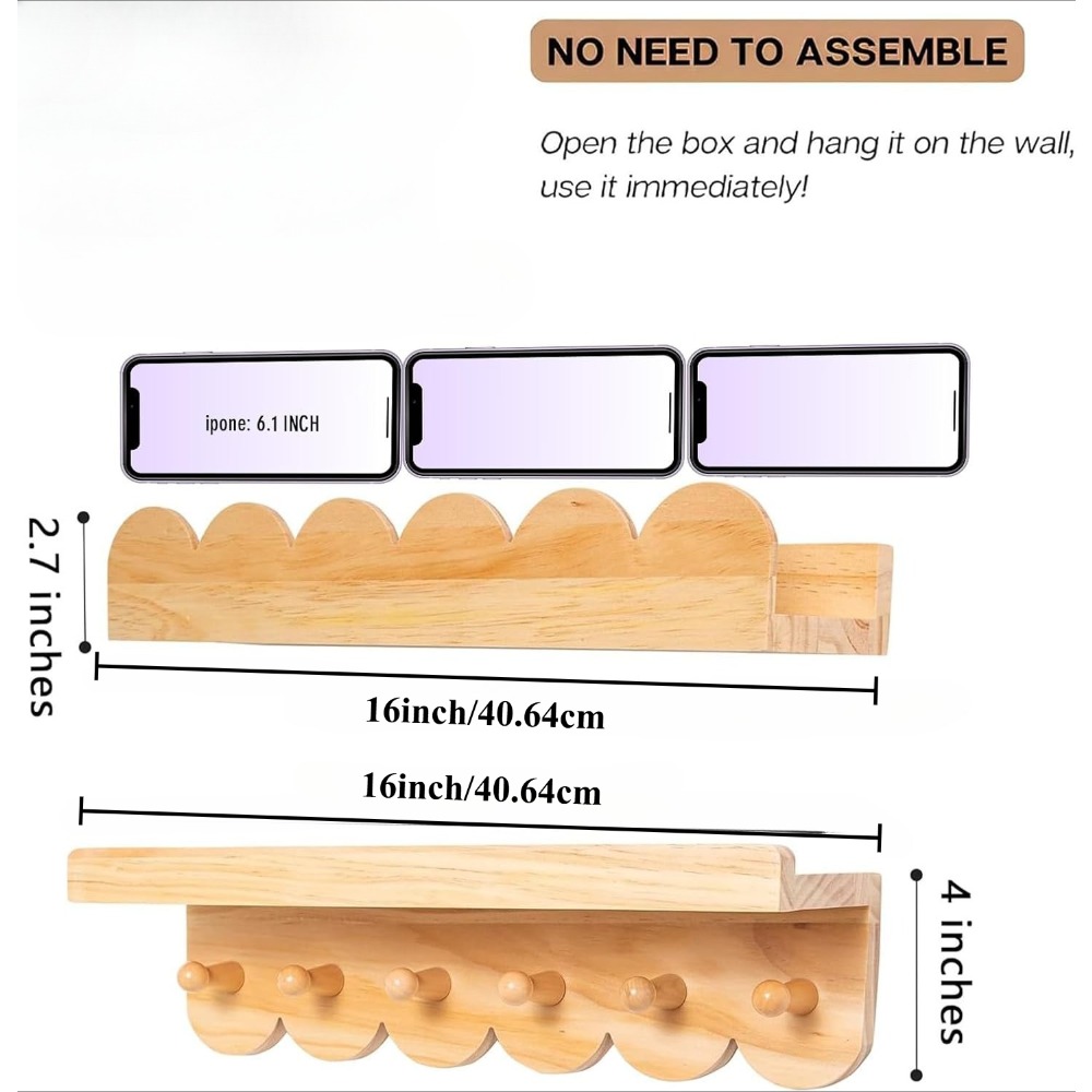 Nursery Book Shelves 3PCS Wood - Baby Nursery Floating Shelves review and price
