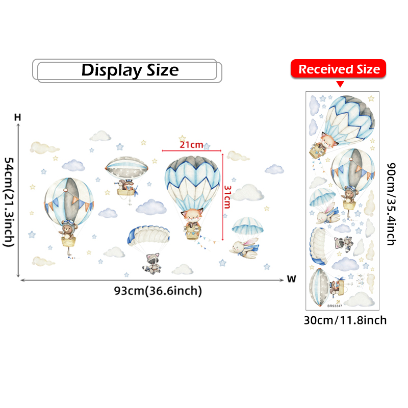 Cartoon Cute Animals Hot Air B - Baby Nursery Things review and price