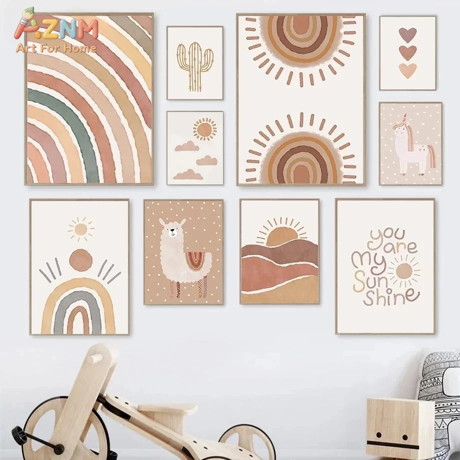 AZNM Boho Nursery Unframed Can - Baby Nursery You Are My Sunshine review and price