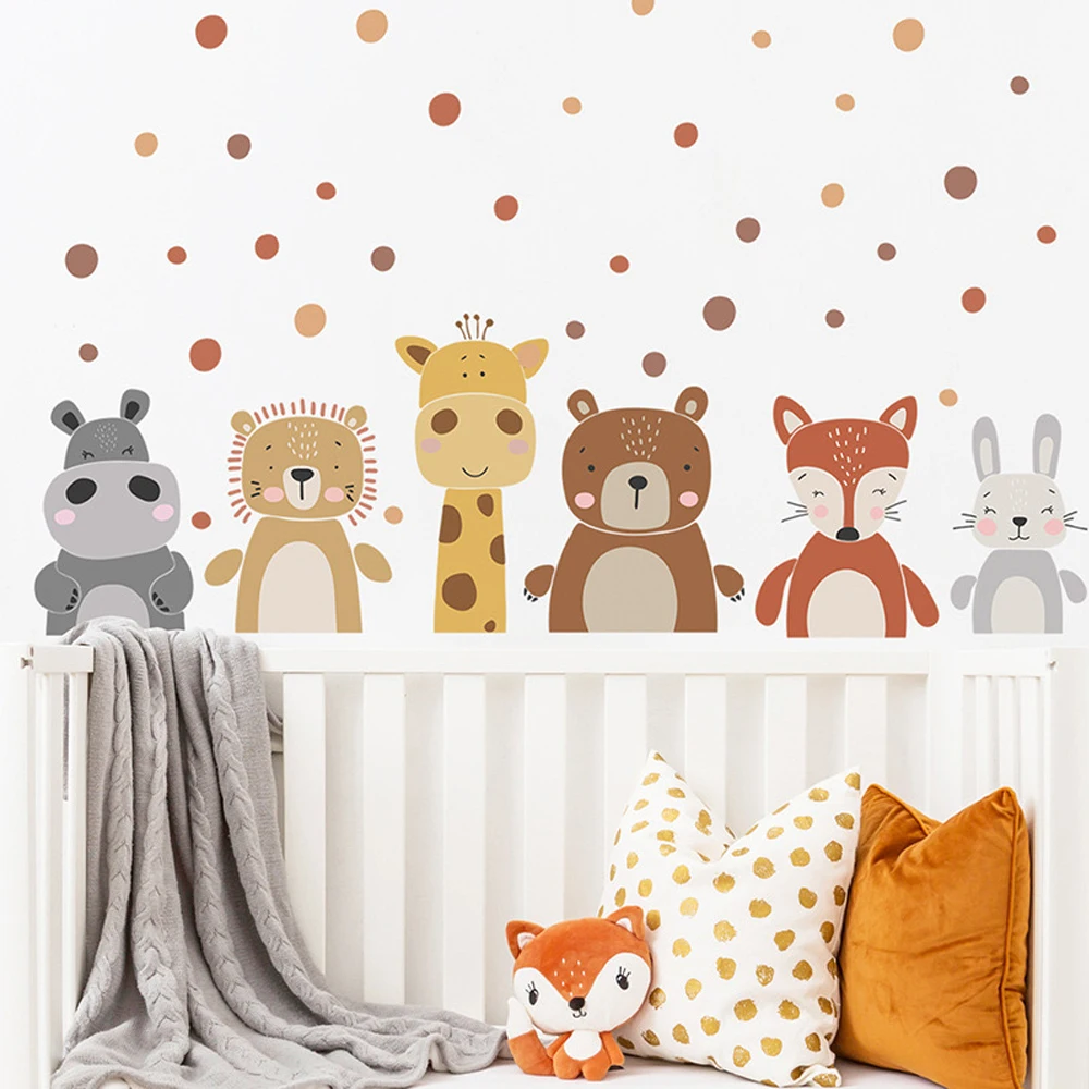 Boho Cute Giraffe Bear Animals - Baby Nursery Peel And Stick Wallpaper review and price