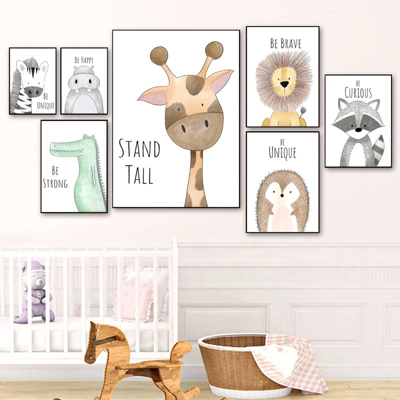 Cartoon Animal Canvas Painting - Baby Zebra Nursery review and price