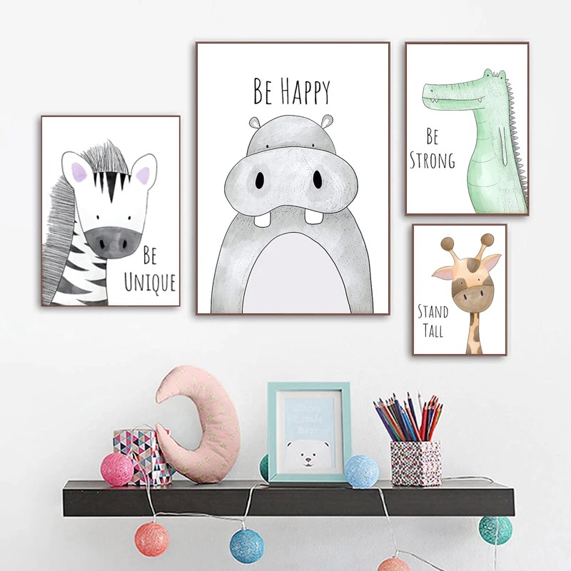 Cartoon Animal Canvas Painting - Baby Zebra Nursery review and price