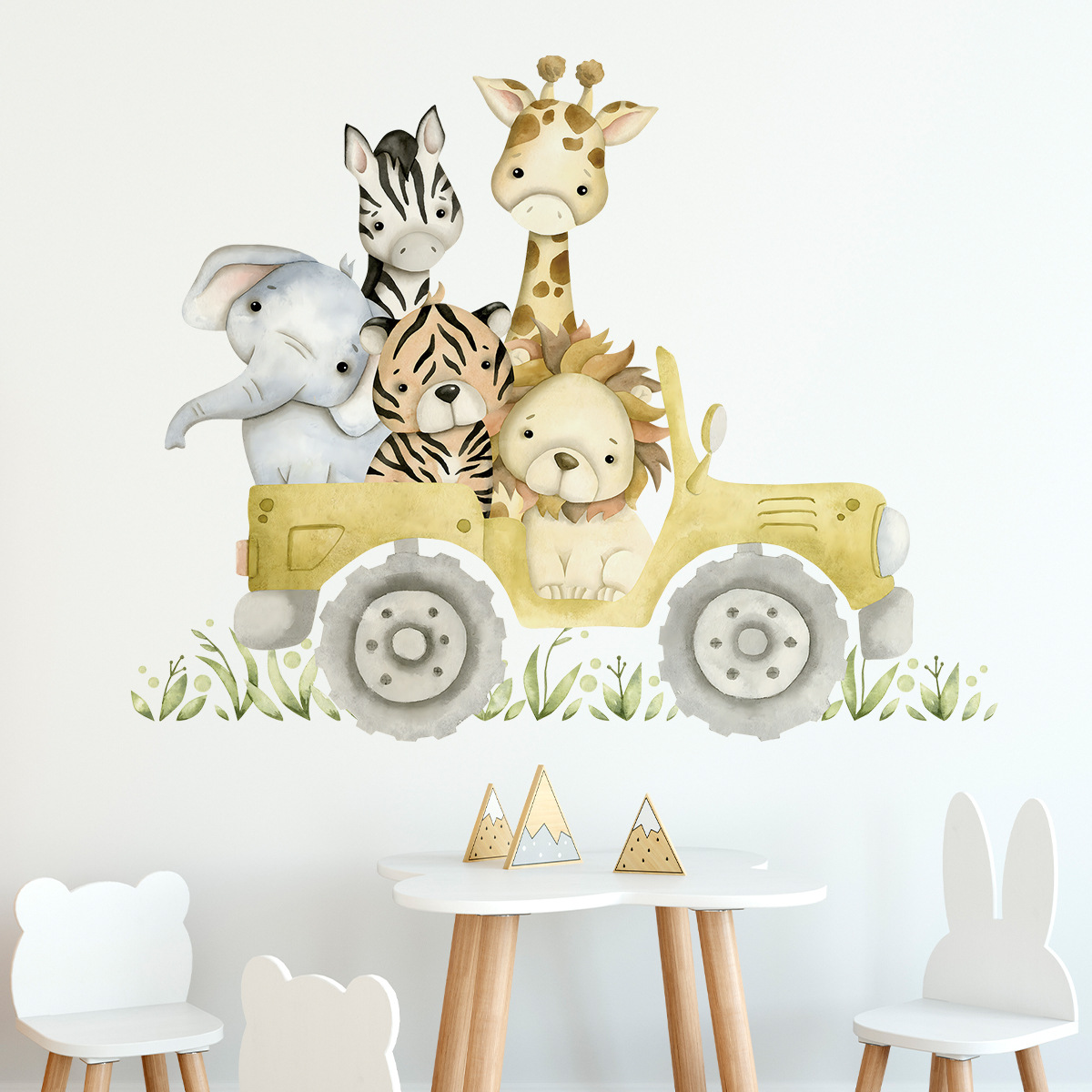 Cute Animals Drive Jeep Wall S - Baby Zebra Nursery review and price