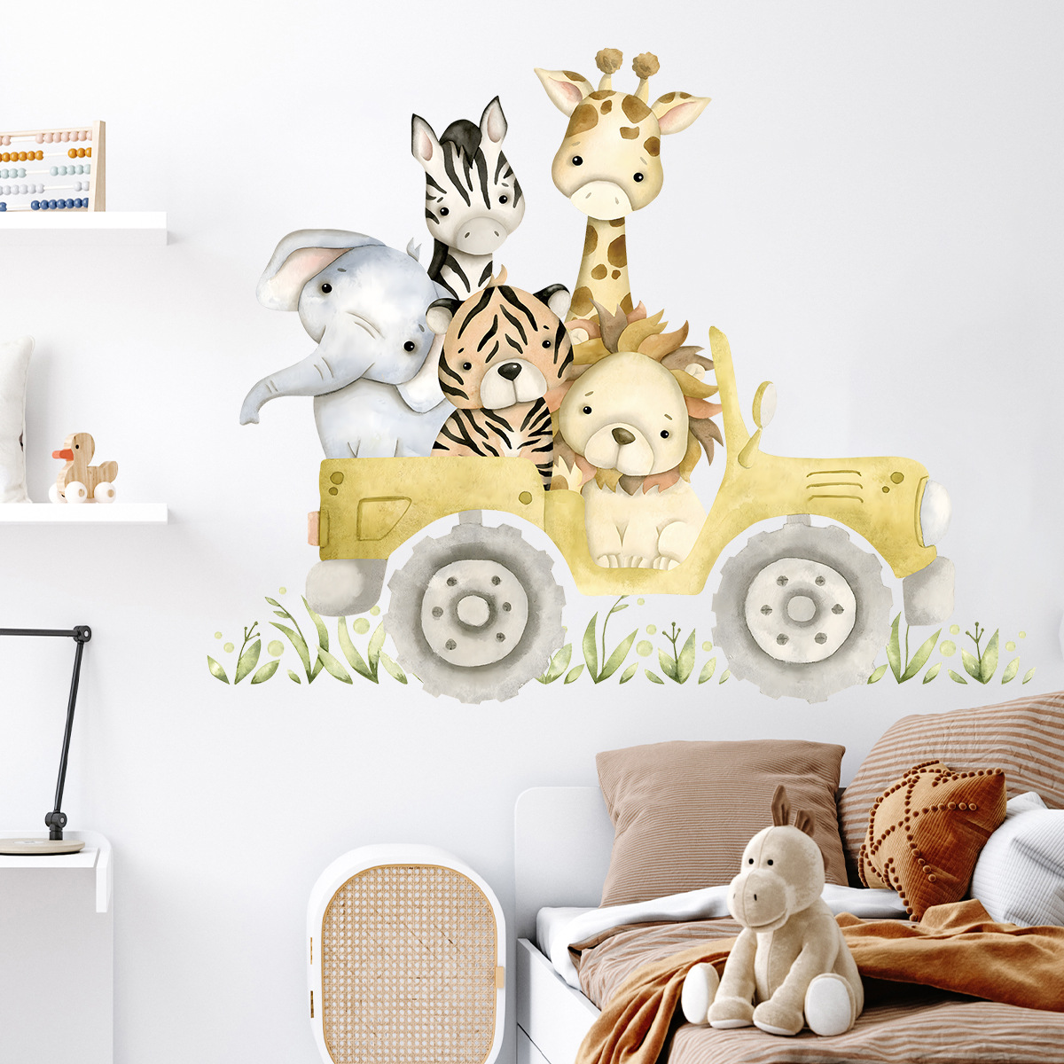 Cute Animals Drive Jeep Wall S - Baby Zebra Nursery review and price