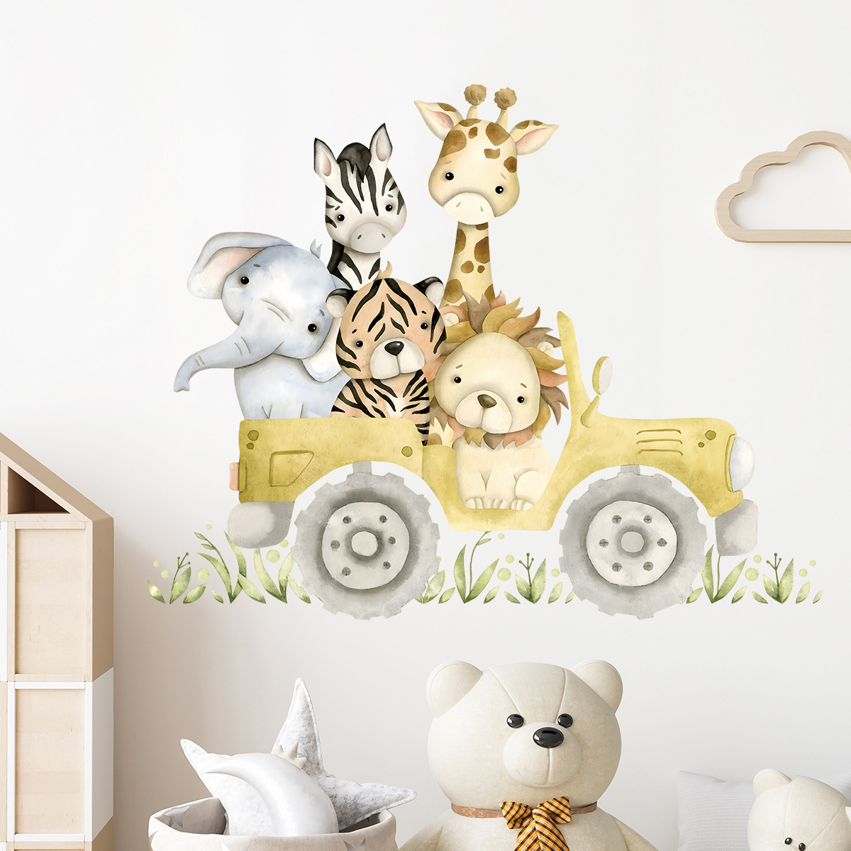 Cute Animals Drive Jeep Wall S - Baby Zebra Nursery review and price