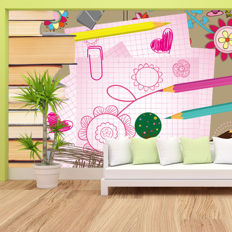 Cartoon Books Drawing Easy to  - Baby Nursery Peel And Stick Wallpaper review and price