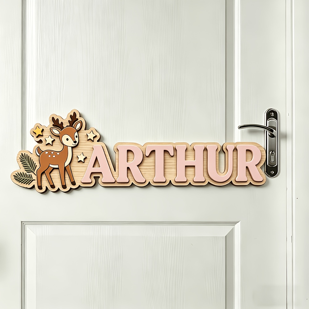 Custom Deer & Star Wooden Name - Baby Nursery Toy review and price