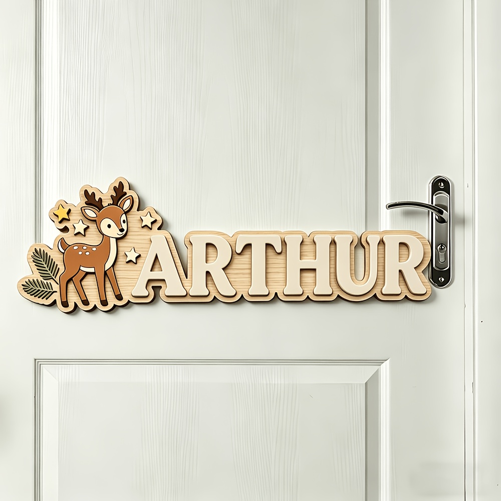 Custom Deer & Star Wooden Name - Baby Nursery Toy review and price