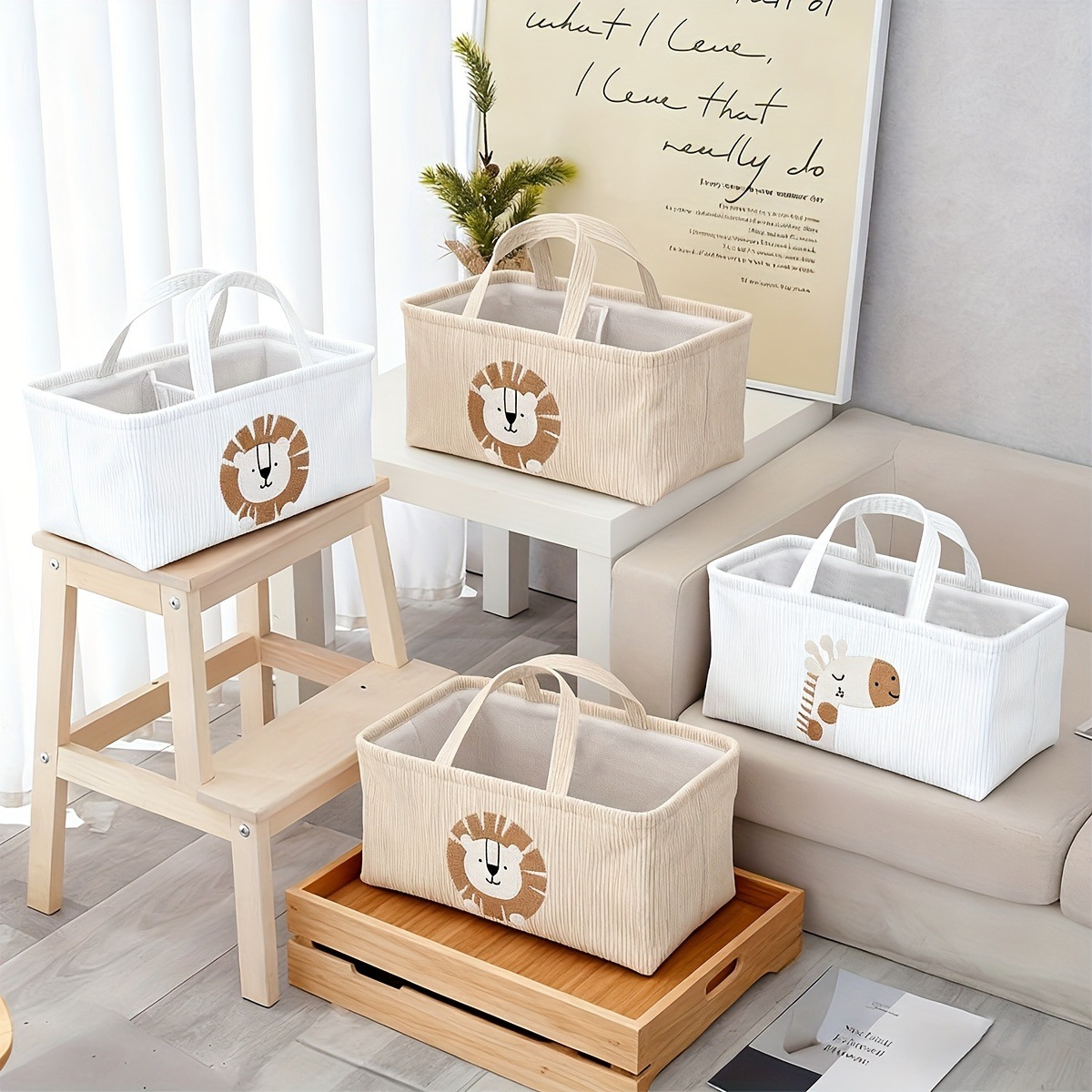 Cute Lion Diaper Caddy Foldabl - Baby Nursery Organization Ideas review and price