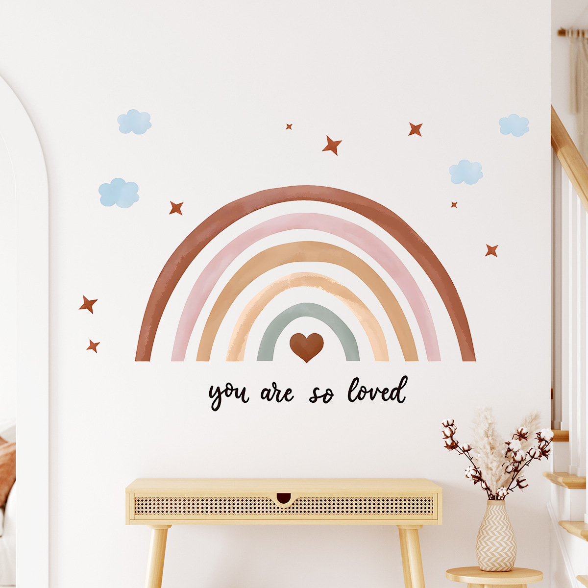 Boho Rainbow Wall Sticker Peel - Baby Nursery Peel And Stick Wallpaper review and price