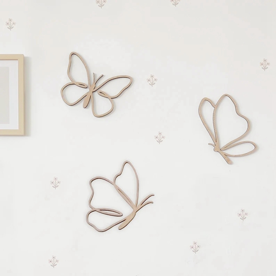 wooden butterflies sign, Woode - Baby Nursery Things review and price