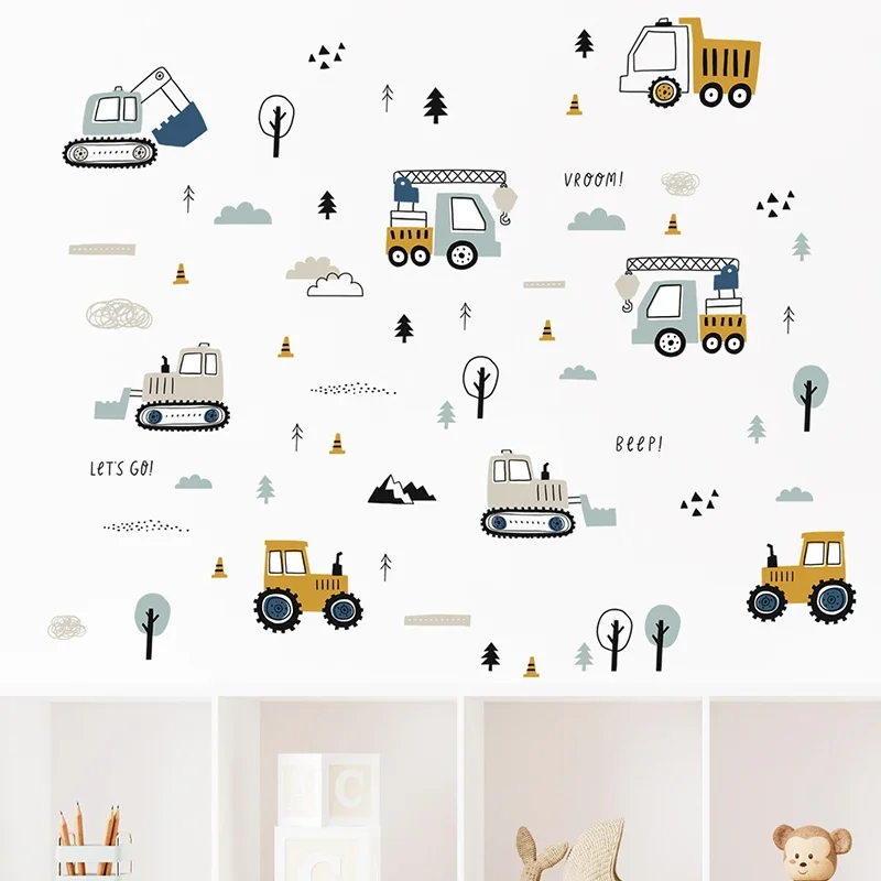 Hand Drawn Cute Cars Cargo Tru - Baby Nursery Things review and price