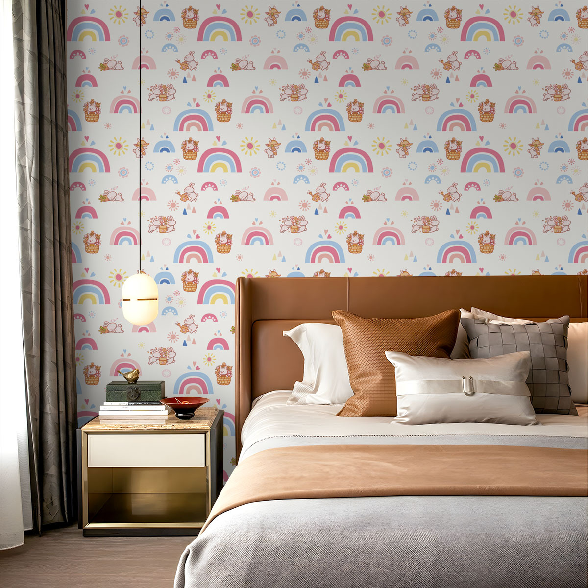 Boho Rainbow Kids Stick and Pe - Baby Nursery Peel And Stick Wallpaper review and price