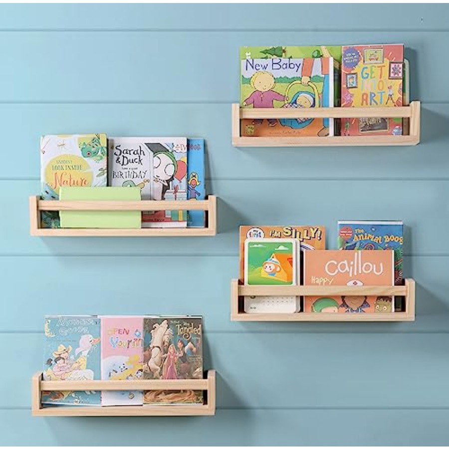 Nursery Room Shelves Set of 4, - Baby Nursery Floating Shelves review and price