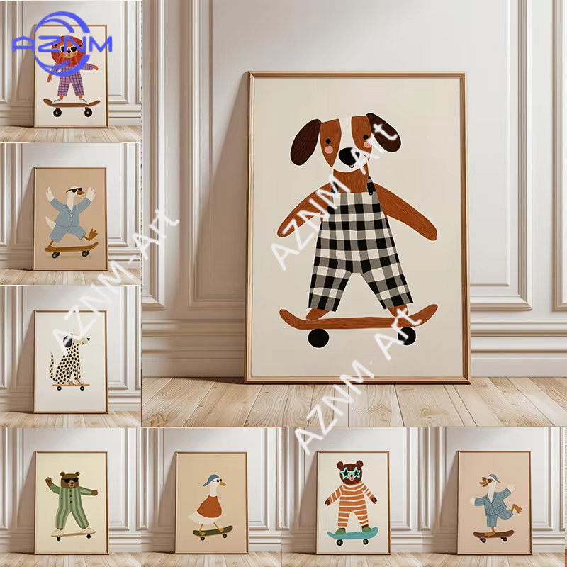 1PC Funny Animal Skateboarding - Baby Nursery Things review and price