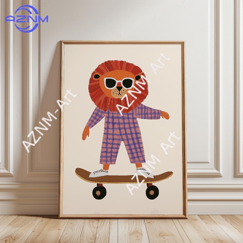 1PC Funny Animal Skateboarding - Baby Nursery Things review and price
