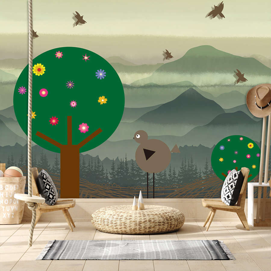 Cartoon Custom Easy to Apply P - Baby Nursery Peel And Stick Wallpaper review and price