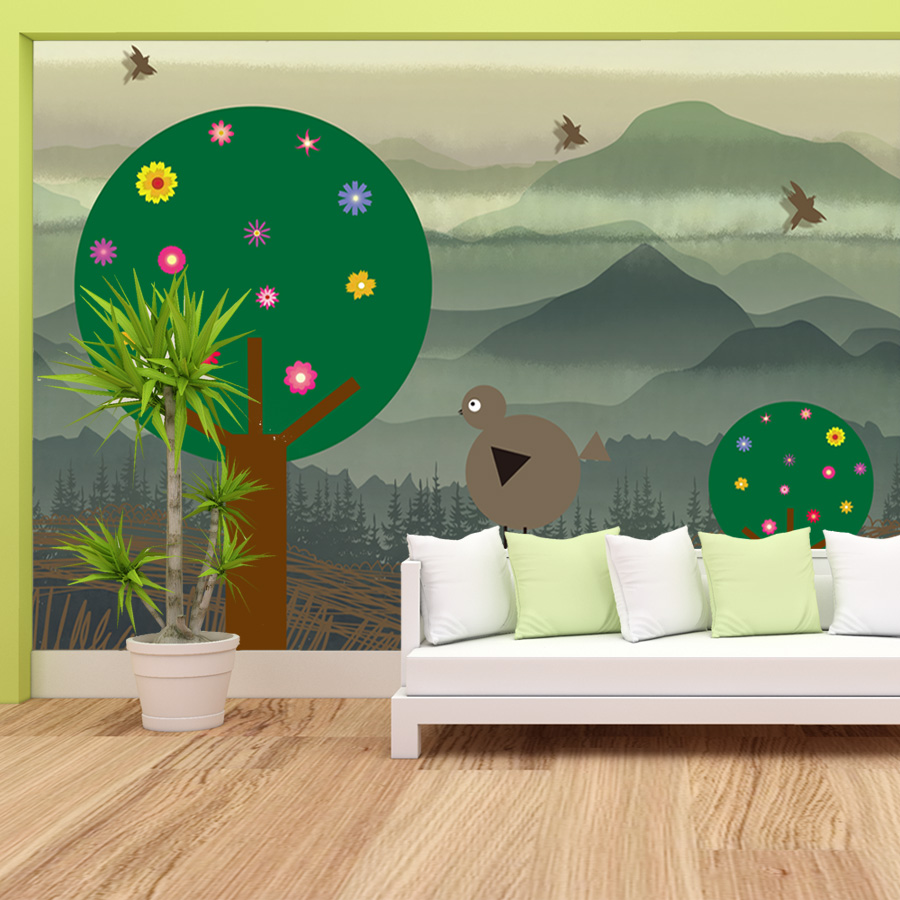 Cartoon Custom Easy to Apply P - Baby Nursery Peel And Stick Wallpaper review and price