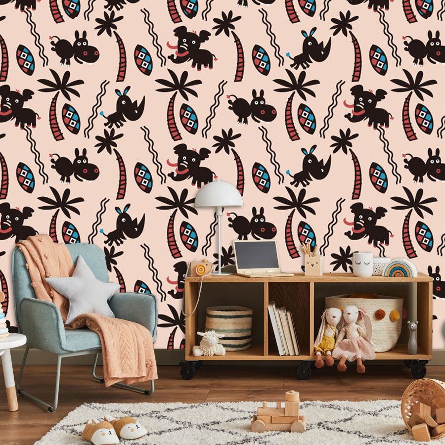 Cartoon Custom Peel and Stick  - Baby Nursery Peel And Stick Wallpaper review and price