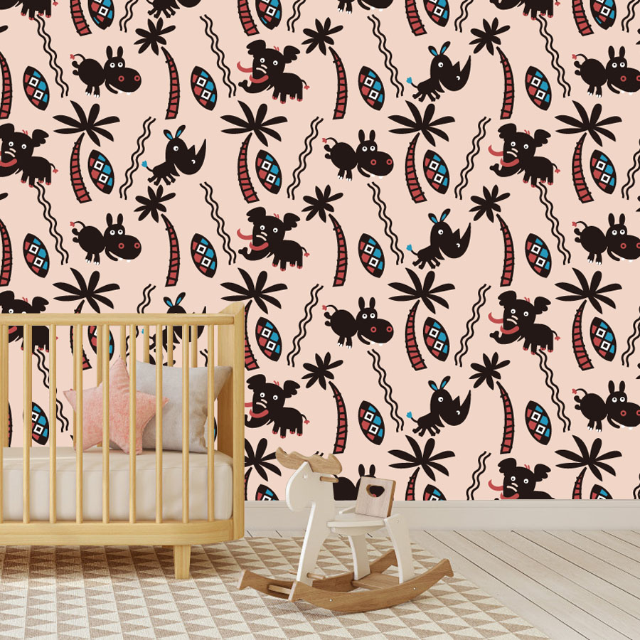 Cartoon Custom Peel and Stick  - Baby Nursery Peel And Stick Wallpaper review and price