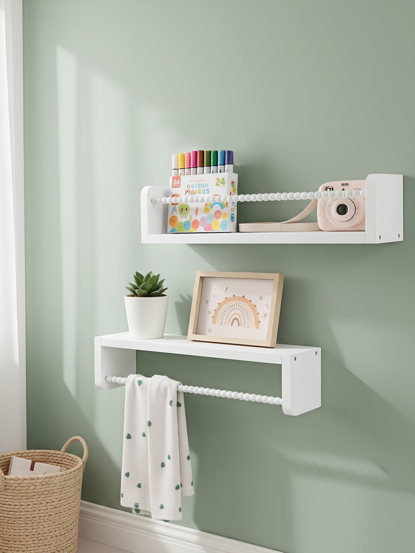Wood Nursery Book Shelves, 15. - Baby Nursery Floating Shelves review and price