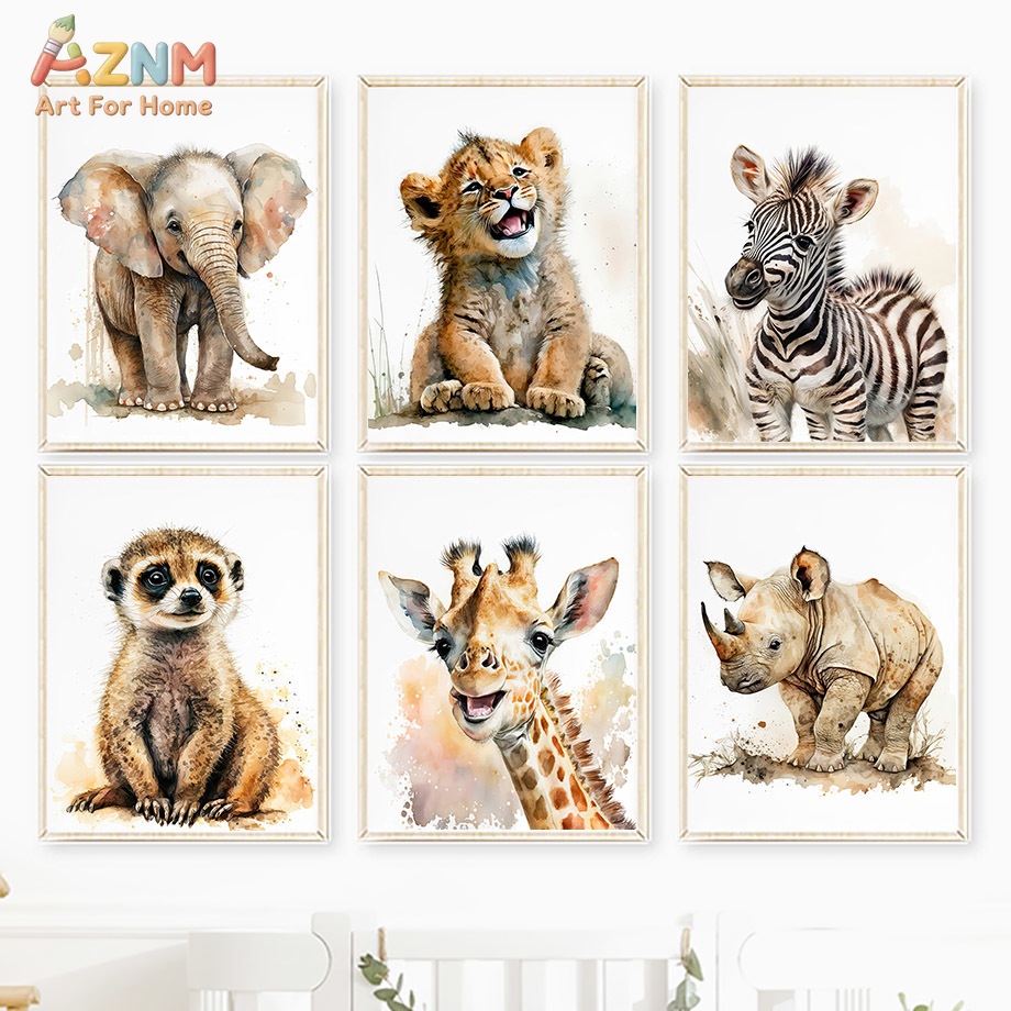 AZNm Watercolor Safari Baby An - Baby Zebra Nursery review and price